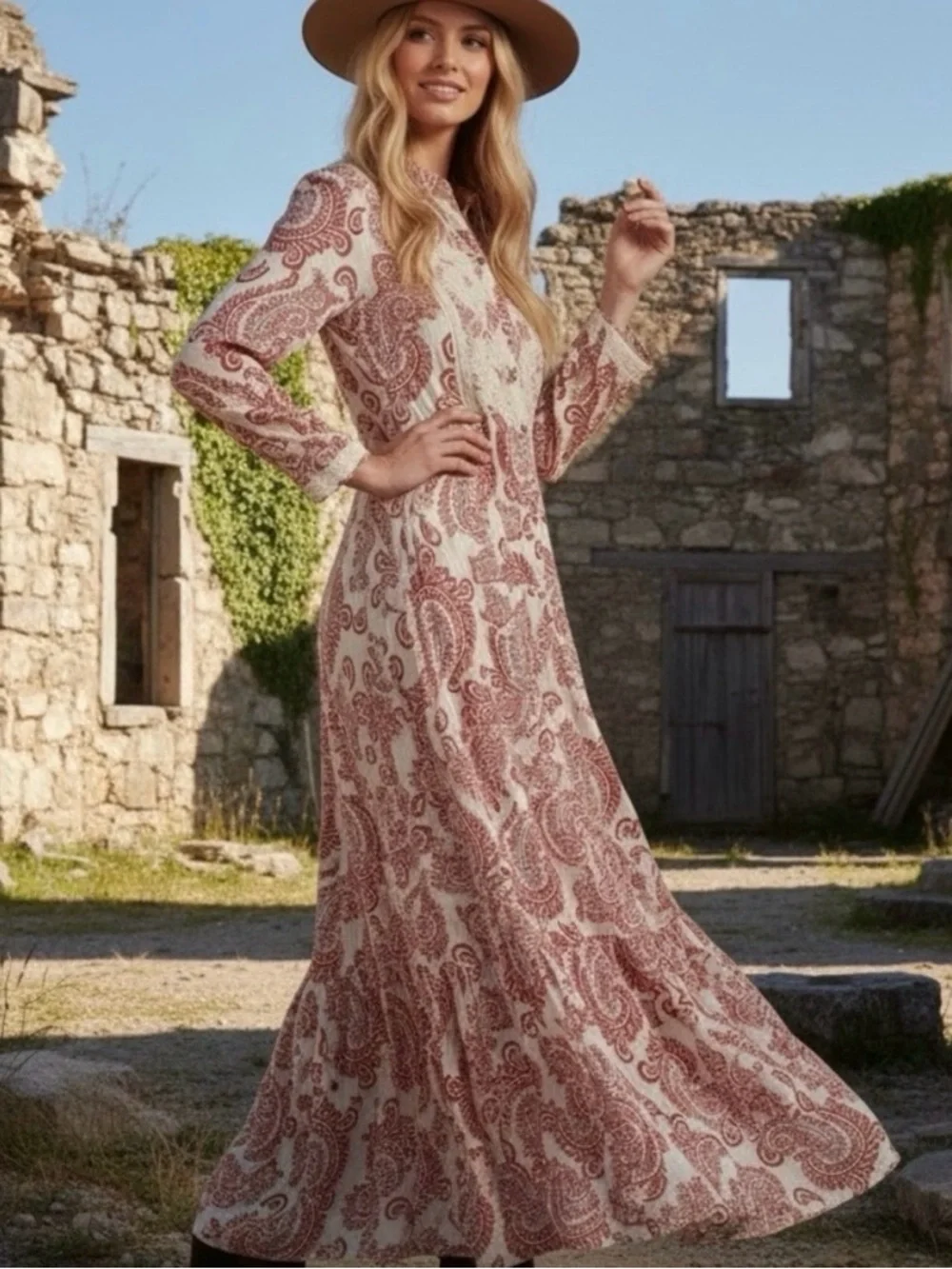 Anthropologie Allaire Maxi Embroidered Long Sleeve Shirtdress - Size S - Picture 6 of 6